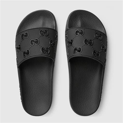 all black womens gucci slides|Gucci slides women fit.